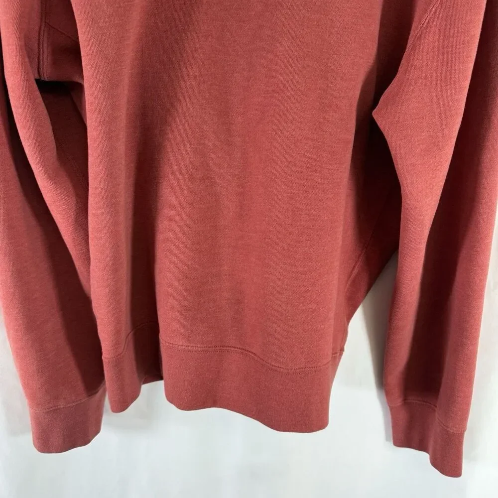 J. Crew Fleece Jacket Men's XL Orange Full Zip Drawstring Hooded Pockets